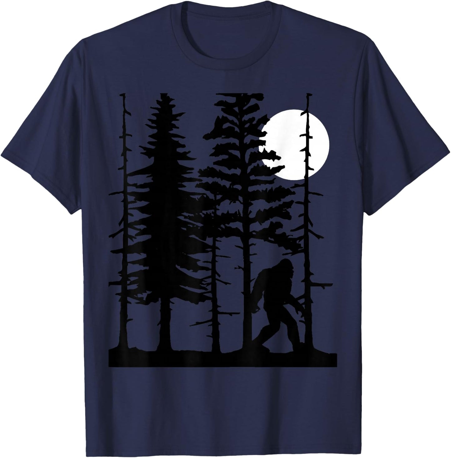 Bigfoot Hiding in Forest for Sasquatch Believers T-Shirt - T-Shirt | Navy