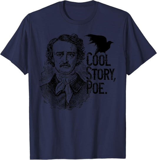 The Raven, Edgar Allan Poe, Fan Art and gifts T-Shirt - T-Shirt | Navy