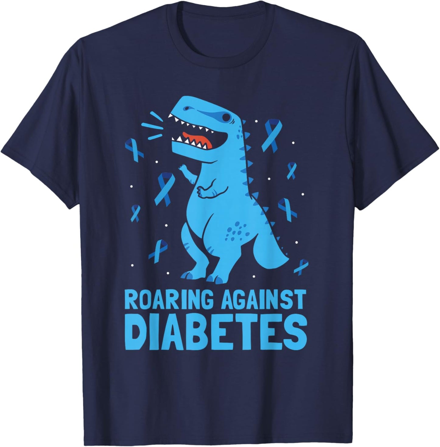 Type 1 Diabetes T1d Kids Toddler Diabetes Awareness Dinosaur T-Shirt - T-Shirt | Navy