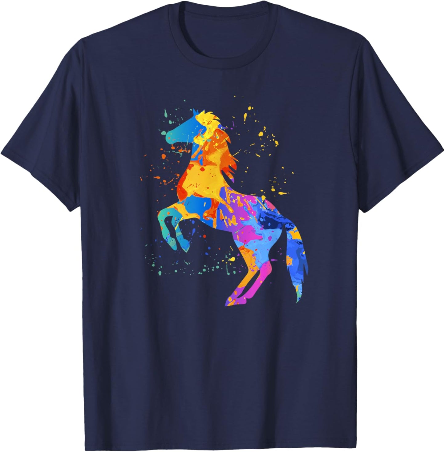 Horse Lover Clothing - Girls Women Horse Graphic T-Shirt - T-Shirt | Navy