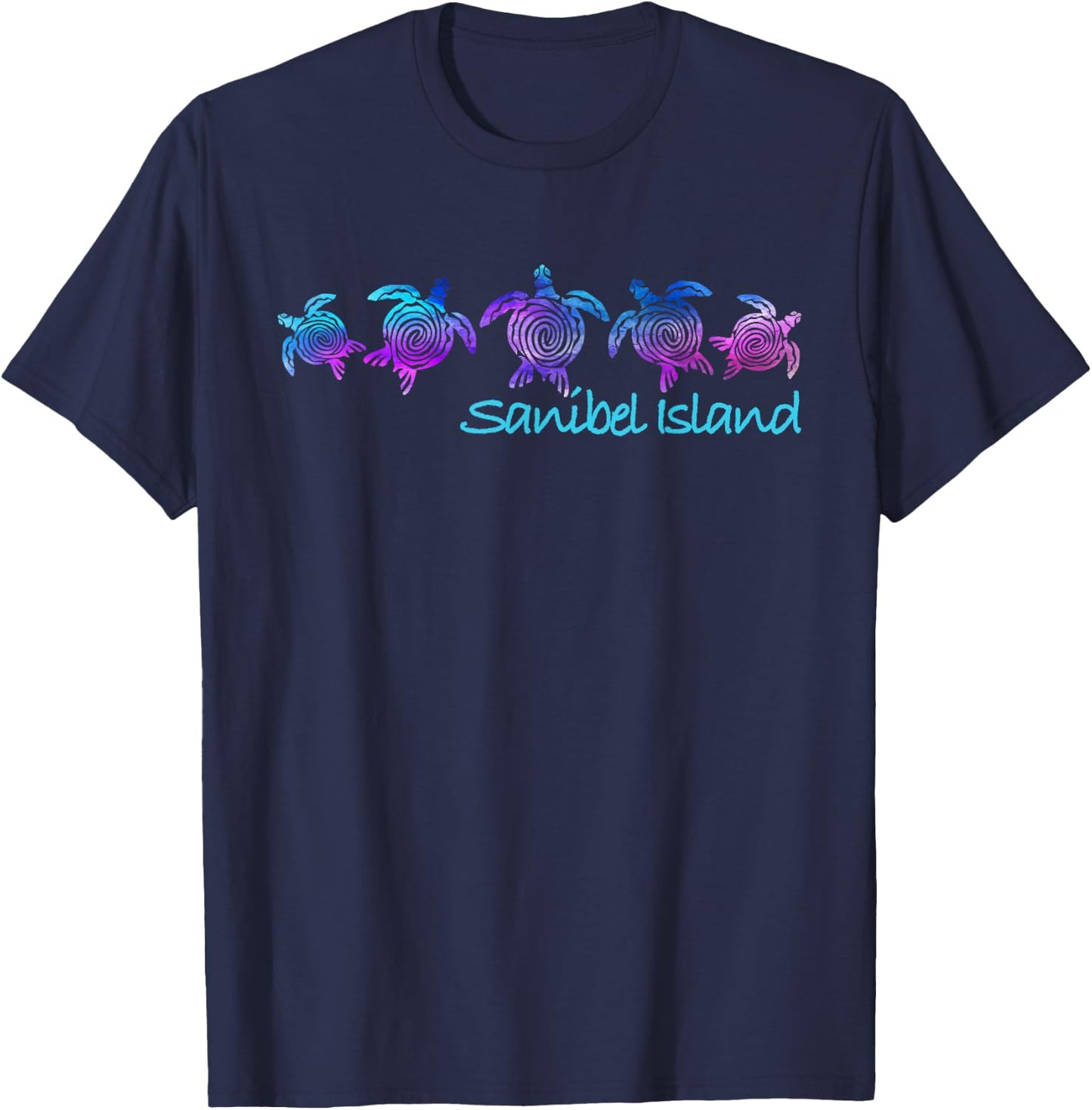 Sanibel Island Beach Design / Tribal Turtle Gift T-Shirt - T-Shirt | Navy