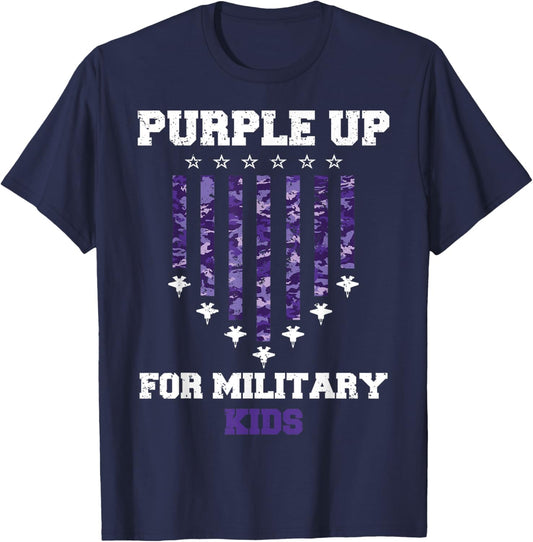 Purple Up For Military Kids Air Force 2024 T-Shirt - T-Shirt | Navy