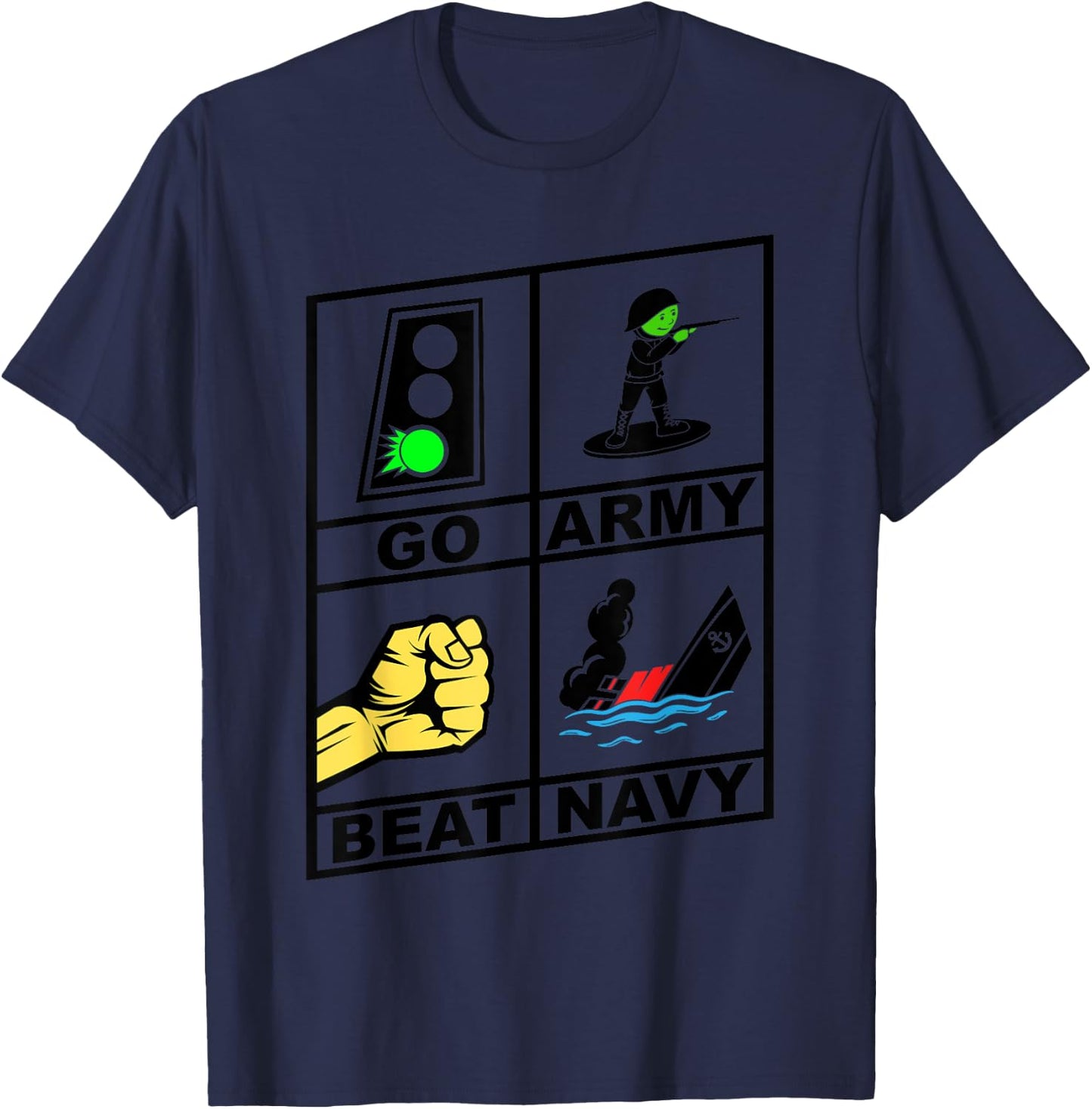 Go Army! Beat Navy! 2019 Pictures are Worth 1000 Words T-Shirt - T-Shirt | Navy