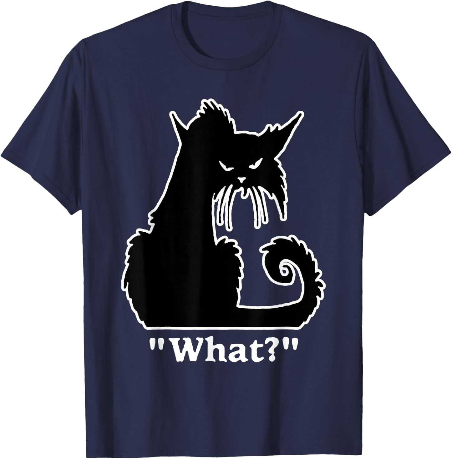 Funny Cat What T-Shirt - T-Shirt | Navy