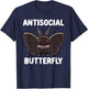 Mothman Shirt Antisocial Butterfly Introvert Cryptid T-Shirt - T-Shirt | Navy