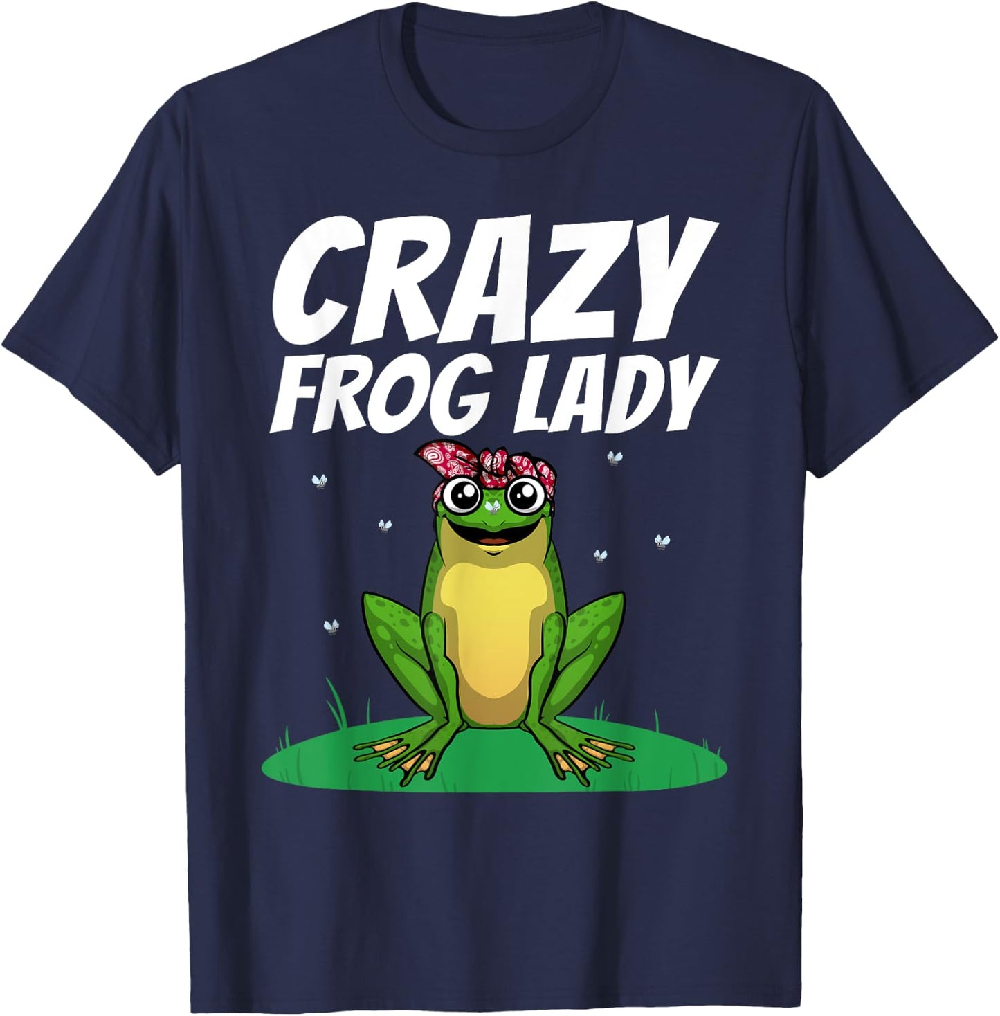 Funny Frog Gift Frog Lover Accessories & Stuff Women's Black Cute Frog Design Girls Teens Frog Amphibian Lover T-Shirt - T-Shirt | Navy