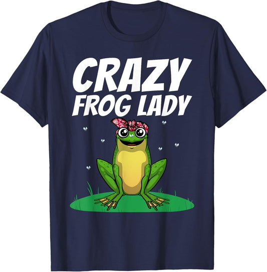 Funny Frog Gift Frog Lover Accessories & Stuff Women's Black Cute Frog Design Girls Teens Frog Amphibian Lover T-Shirt - T-Shirt | Navy