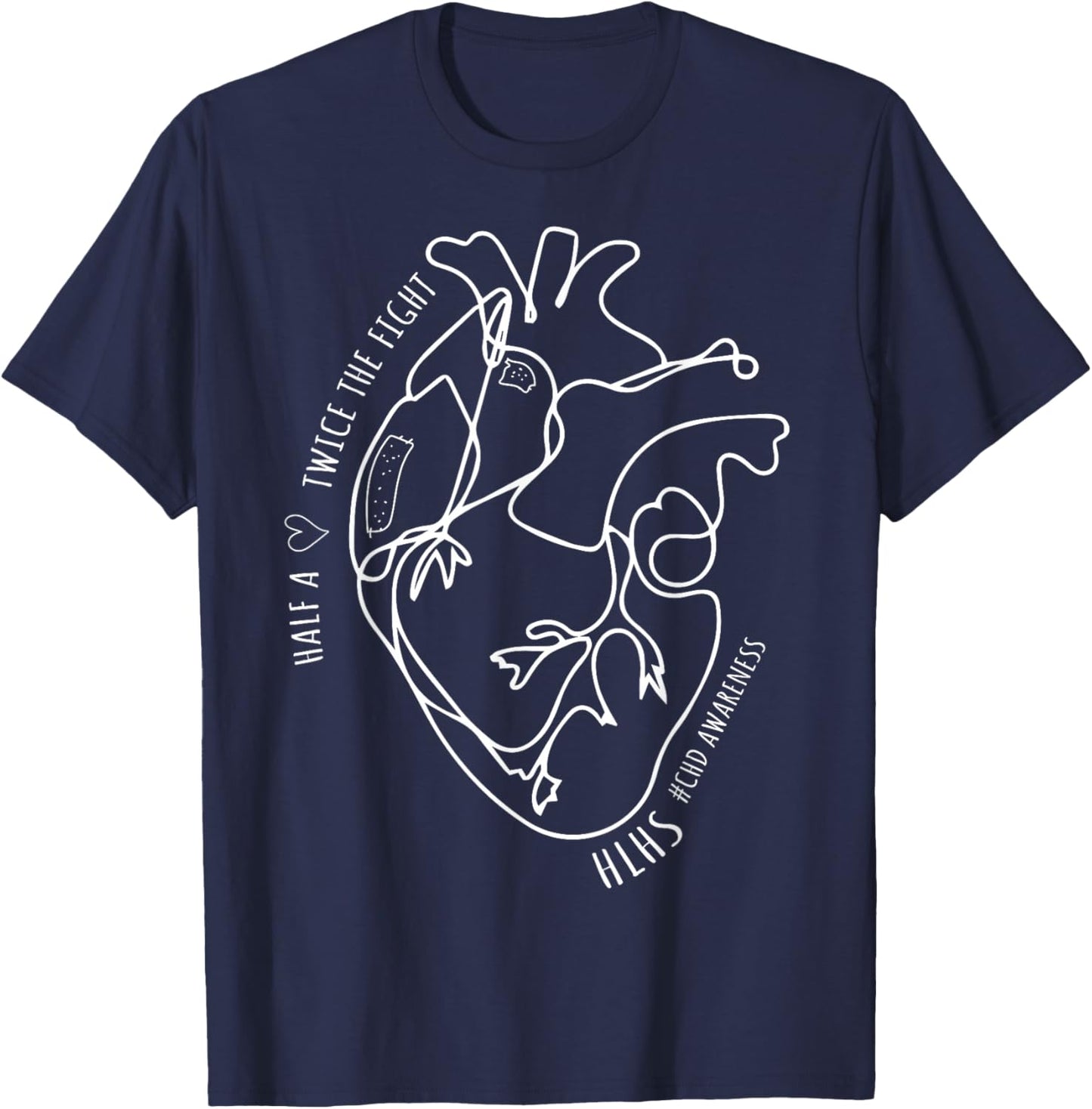 A Heart Warrior CHD Awareness Congenital Disease HLHS T-Shirt - T-Shirt | Navy