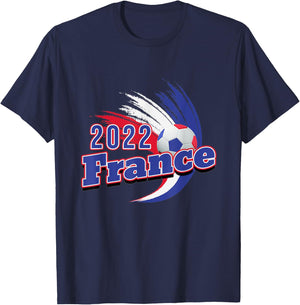 Les Bleus 2022 French Soccer France Vintage Retro Football T-Shirt - T-Shirt | Navy