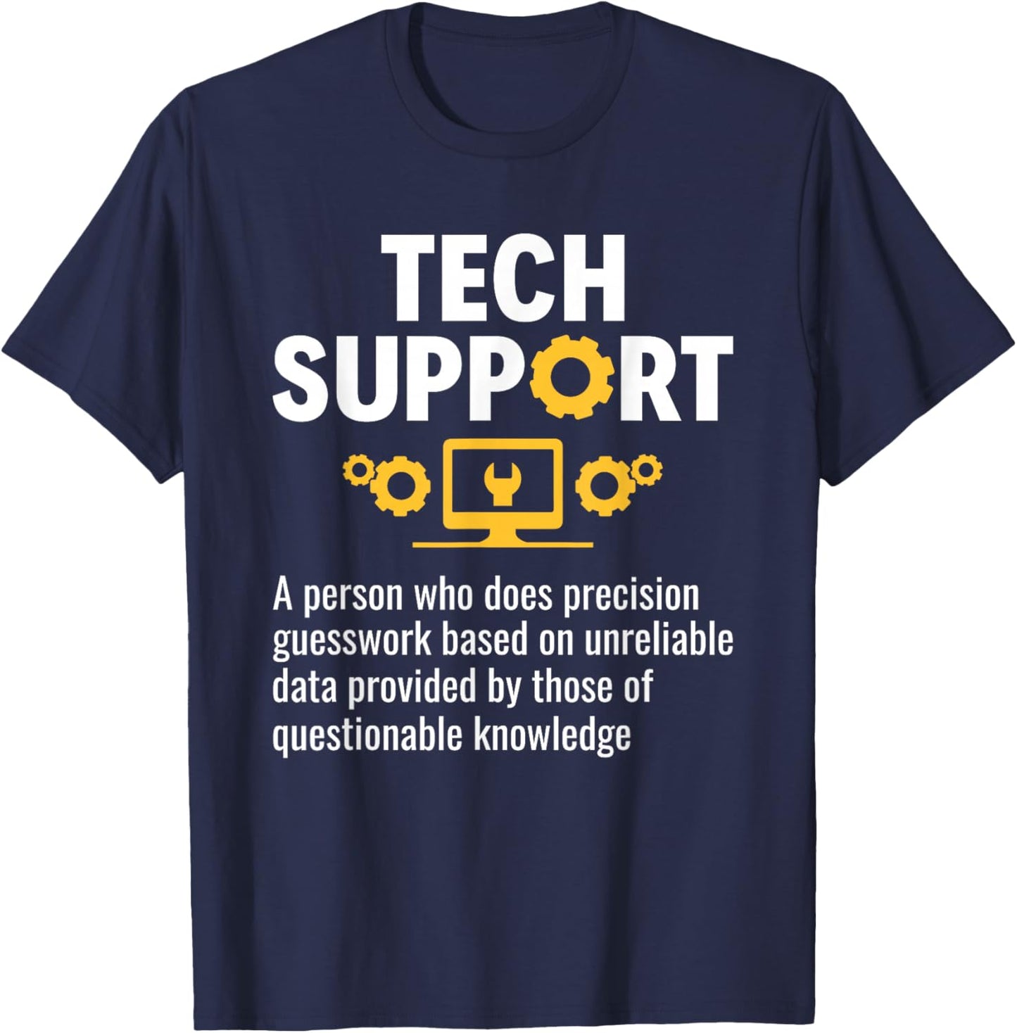 Funny Tech Support Definition Sysadmin Tech Support Nerd T-Shirt - T-Shirt | Navy