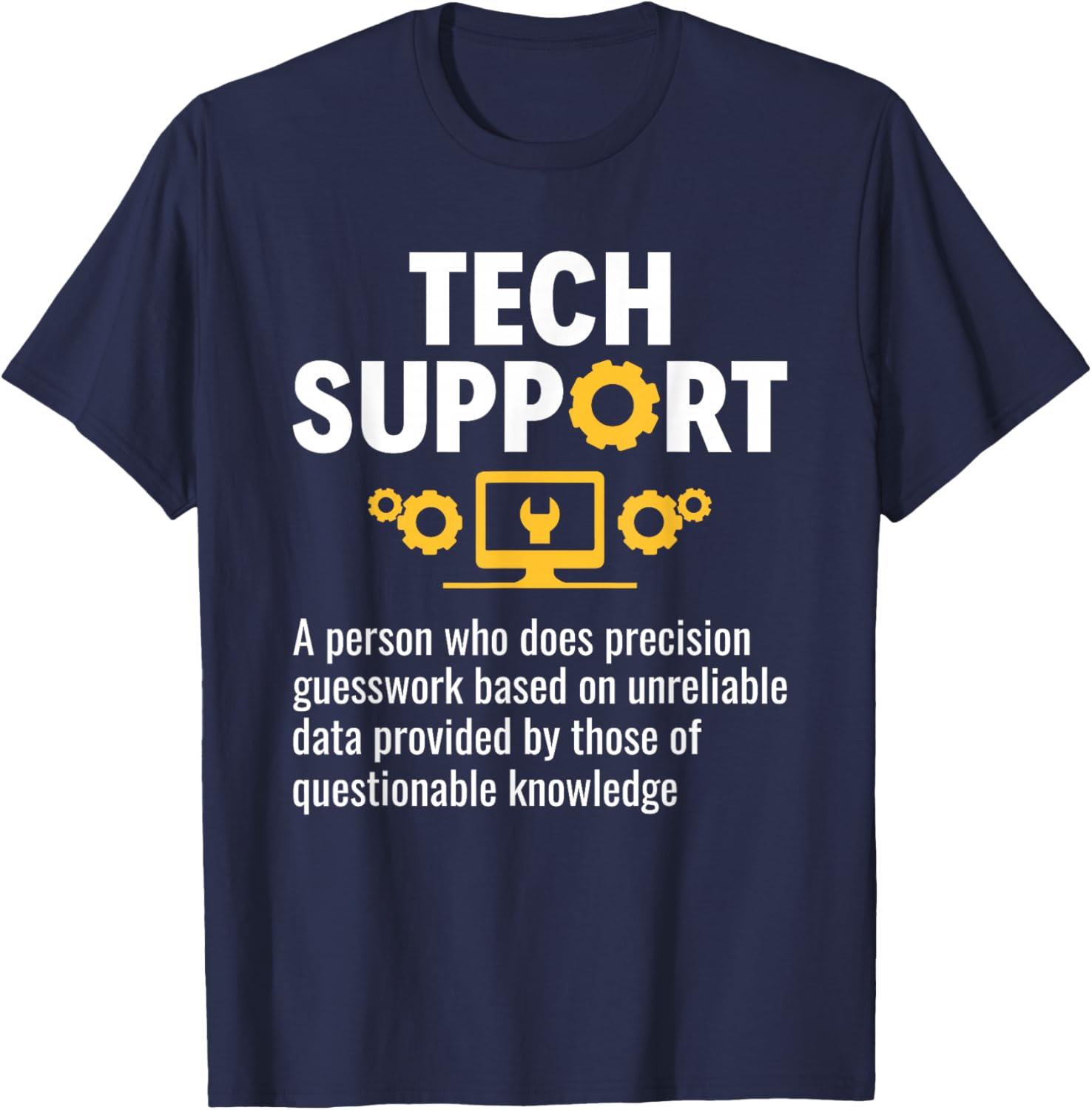 Funny Tech Support Definition Sysadmin Tech Support Nerd T-Shirt - T-Shirt | Navy