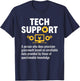 Funny Tech Support Definition Sysadmin Tech Support Nerd T-Shirt - T-Shirt | Navy