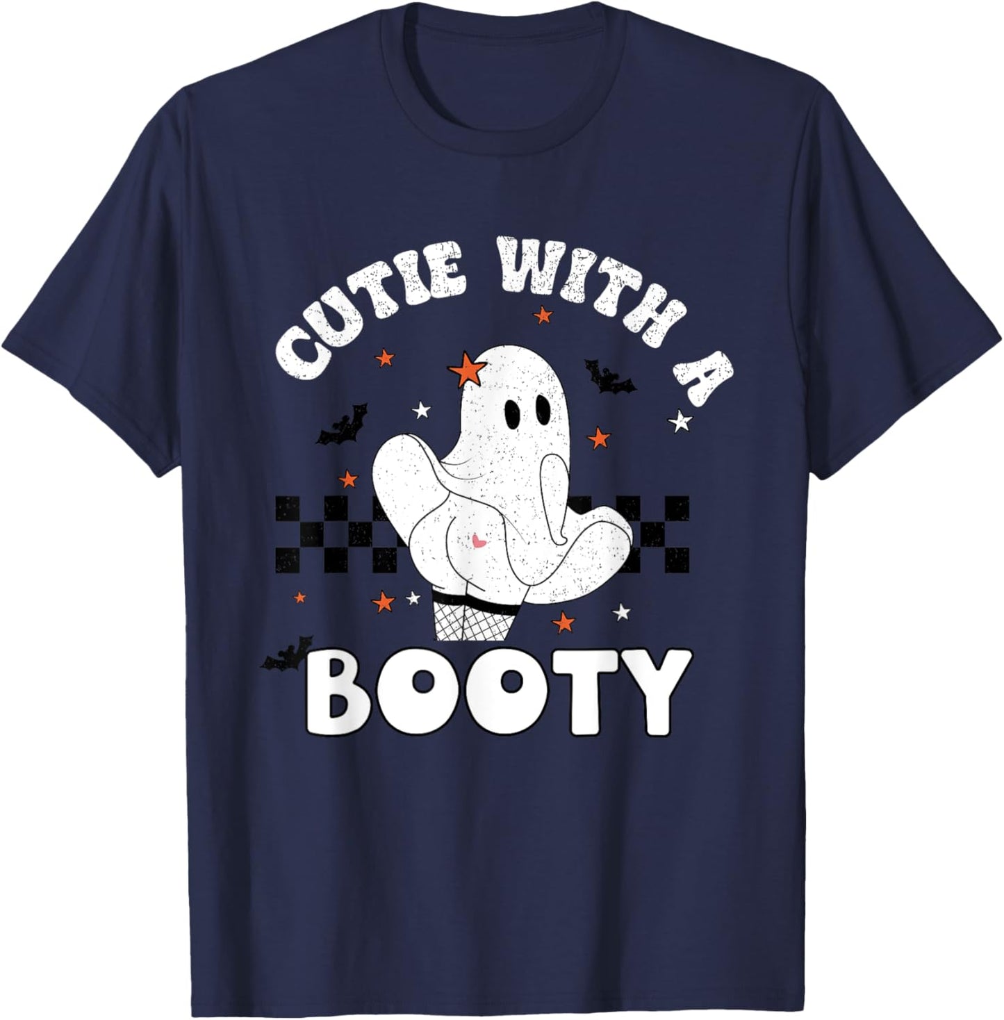 Halloween Cheeky Ghost Cutie With A Booty Sexy Adult Costume T-Shirt - T-Shirt | Navy
