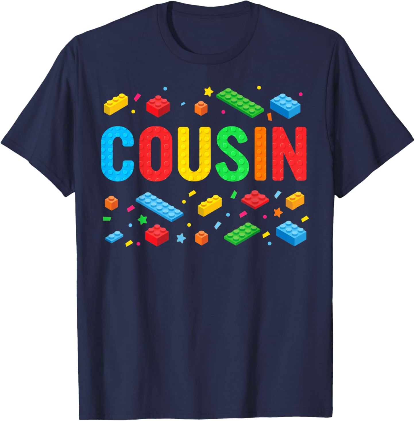 Cousin Master Builder Building Bricks Blocks Family Matching T-Shirt - T-Shirt | Navy