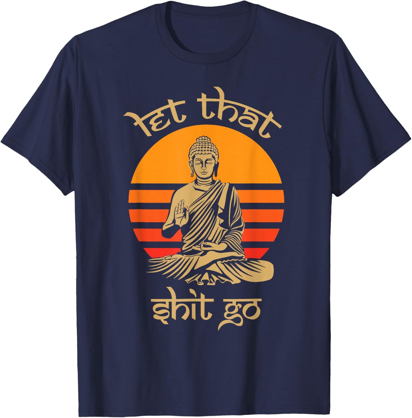 Let That Shit Go - Goa Psychedelic Plants Dance Festival T-Shirt - T-Shirt | Navy