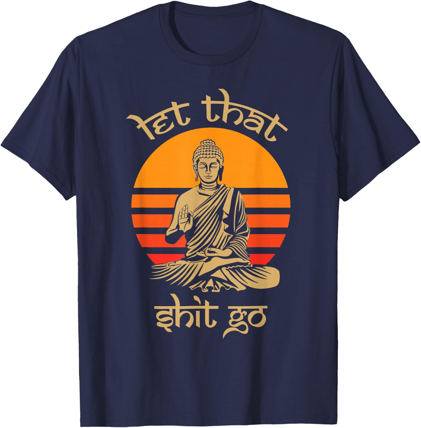 Let That Shit Go - Goa Psychedelic Plants Dance Festival T-Shirt - T-Shirt | Navy