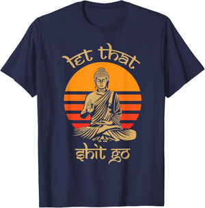 Let That Shit Go - Goa Psychedelic Plants Dance Festival T-Shirt - T-Shirt | Navy