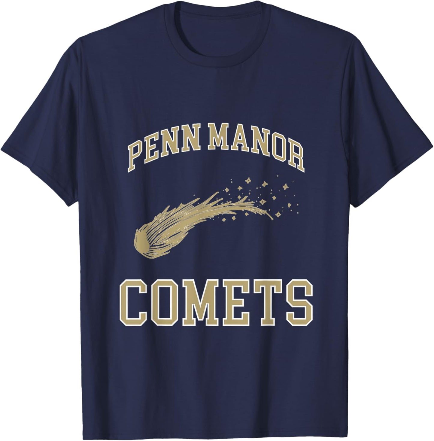 Penn Manor Comets Vintage High School Spirit Wear T-Shirt - T-Shirt | Navy