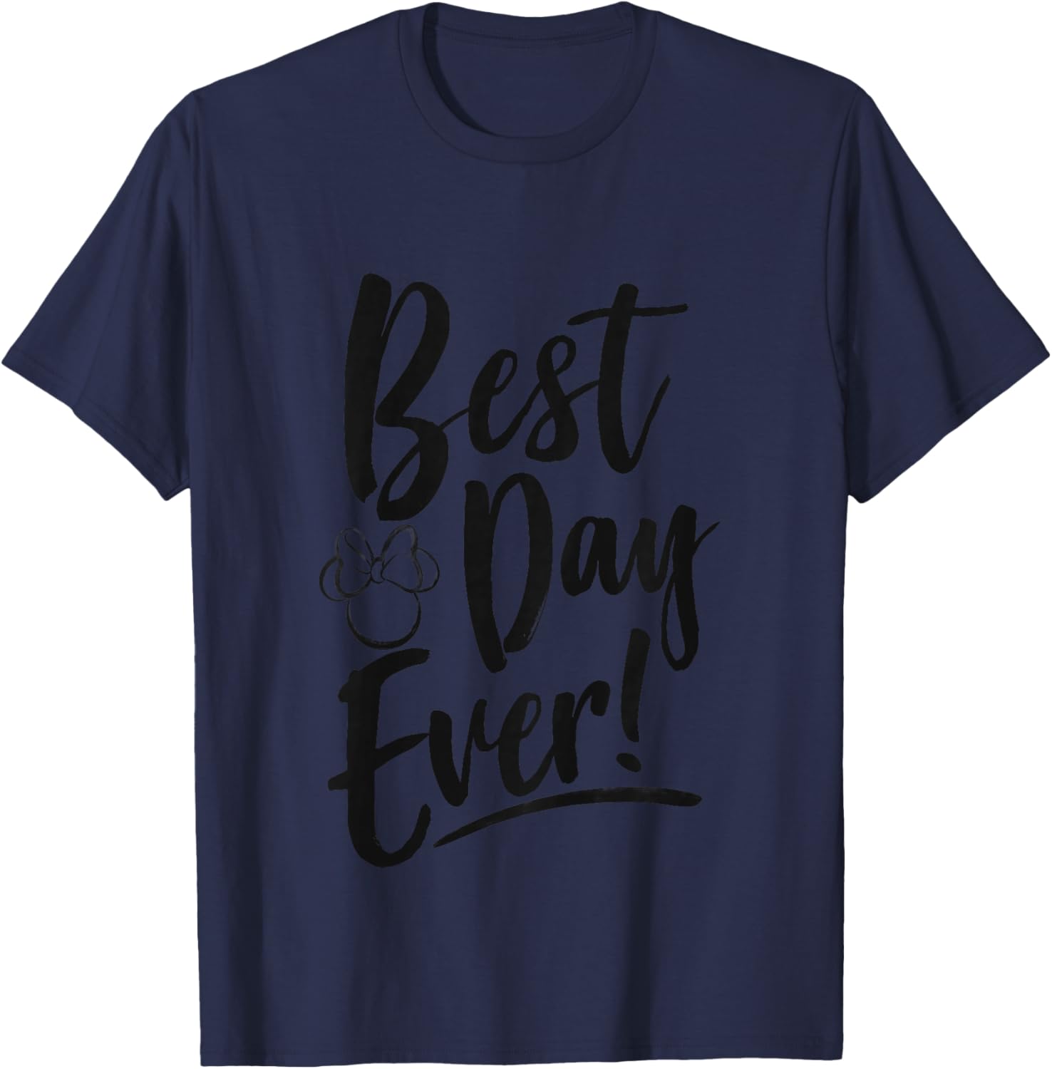 Kids Disney Minnie Mouse Best Day Ever! Small Head Outline Youth T-Shirt - T-Shirt | Navy