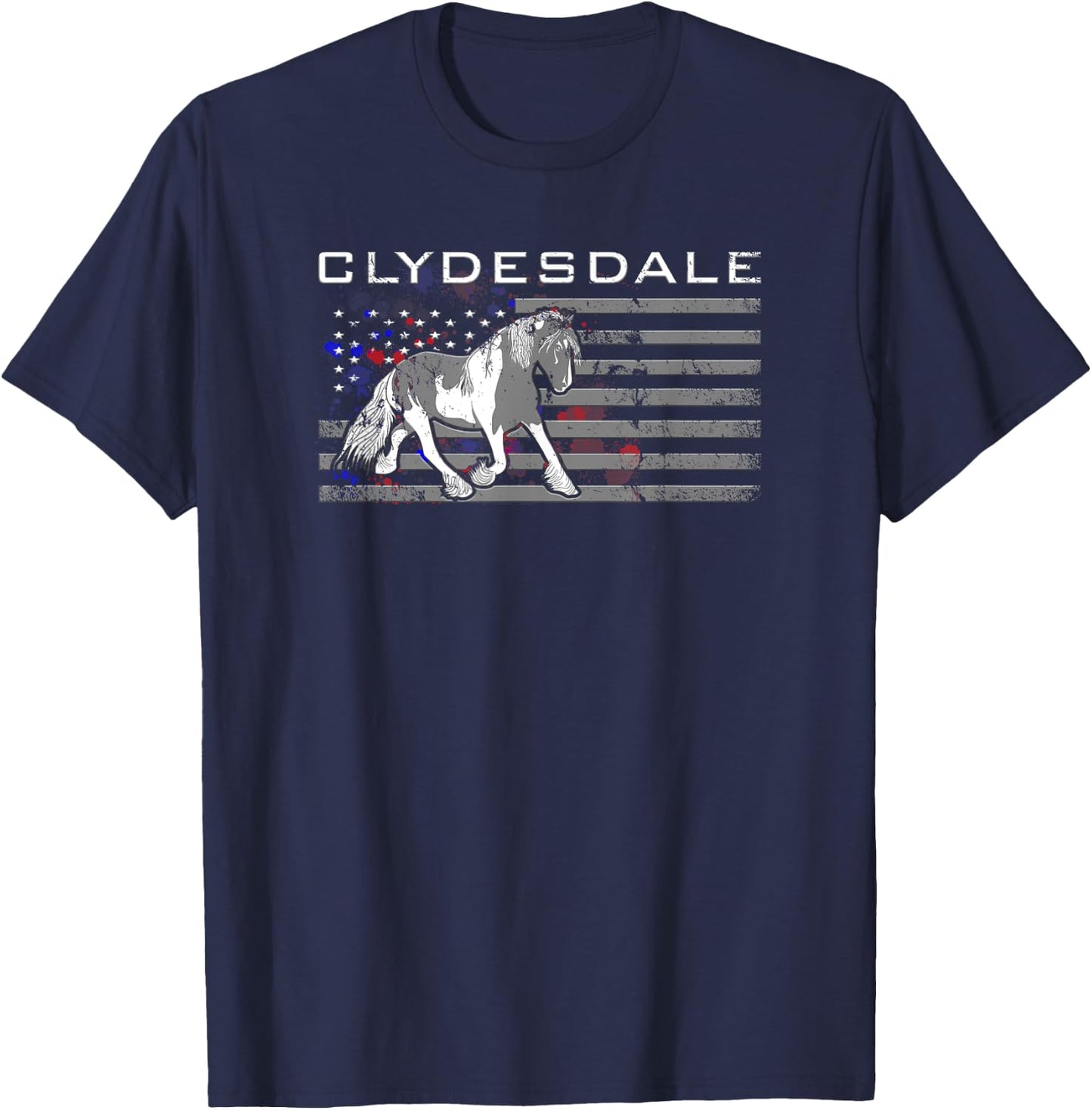 Equiteswear -Adults Black Cotton/Polyester Graphic - Small - Short Sleeve - Classic Fit - Christmas, Birthday - Horse Enthusiasts, Girls T-Shirt - T-Shirt | Navy