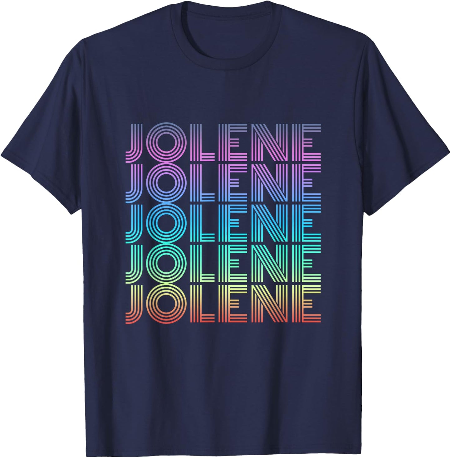 Jolene Retro Wordmark Pattern Vintage Style T-Shirt - T-Shirt | Navy