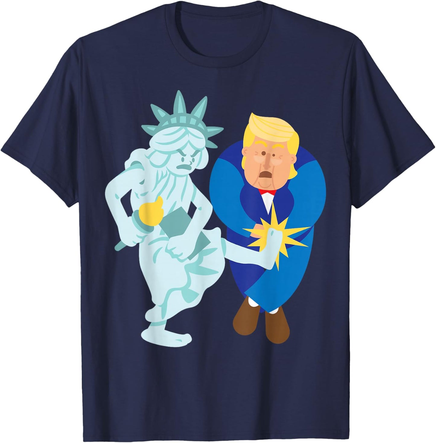 Liberty Kicks Trump 2020 Election Anti Donald Democrat Gift T-Shirt - T-Shirt | Navy