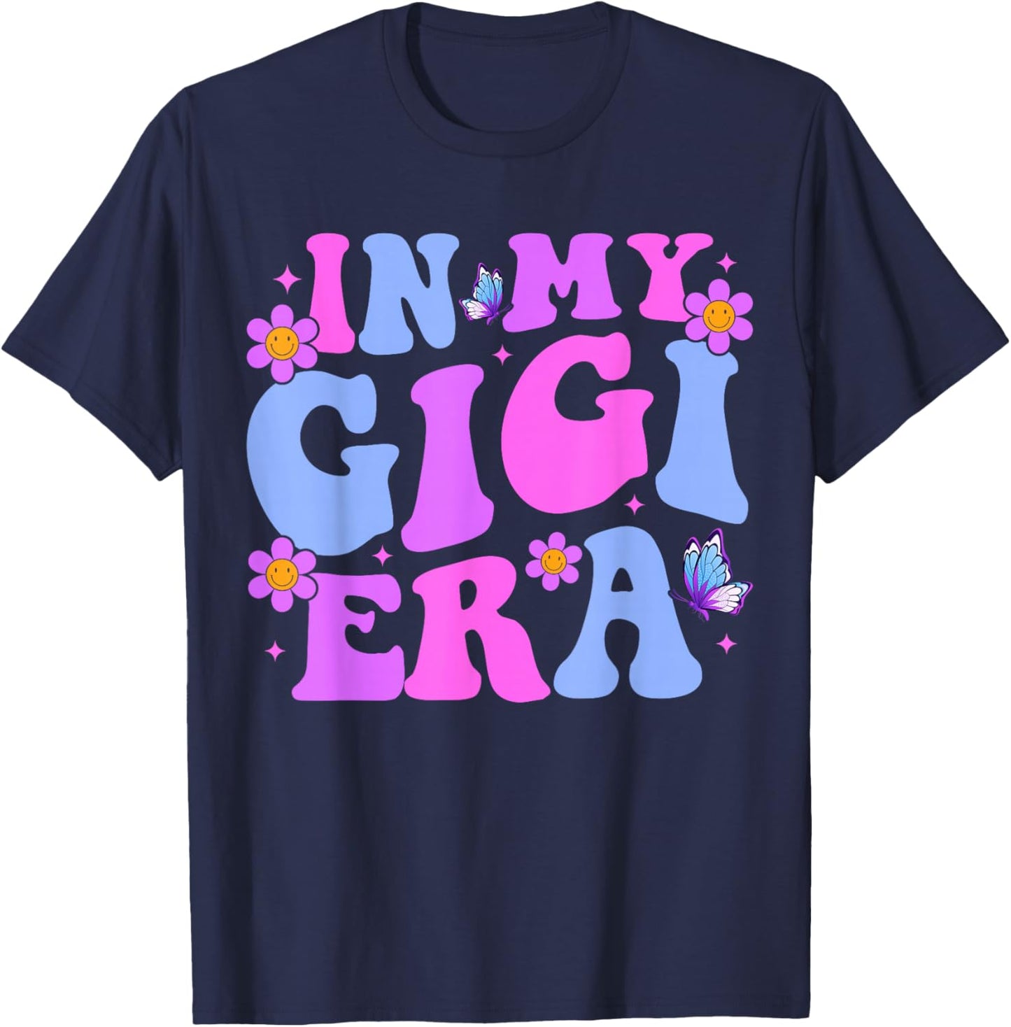 in My Gigi Era Pregnancy Announcement Grandma Mother's Day T-Shirt - T-Shirt | Navy