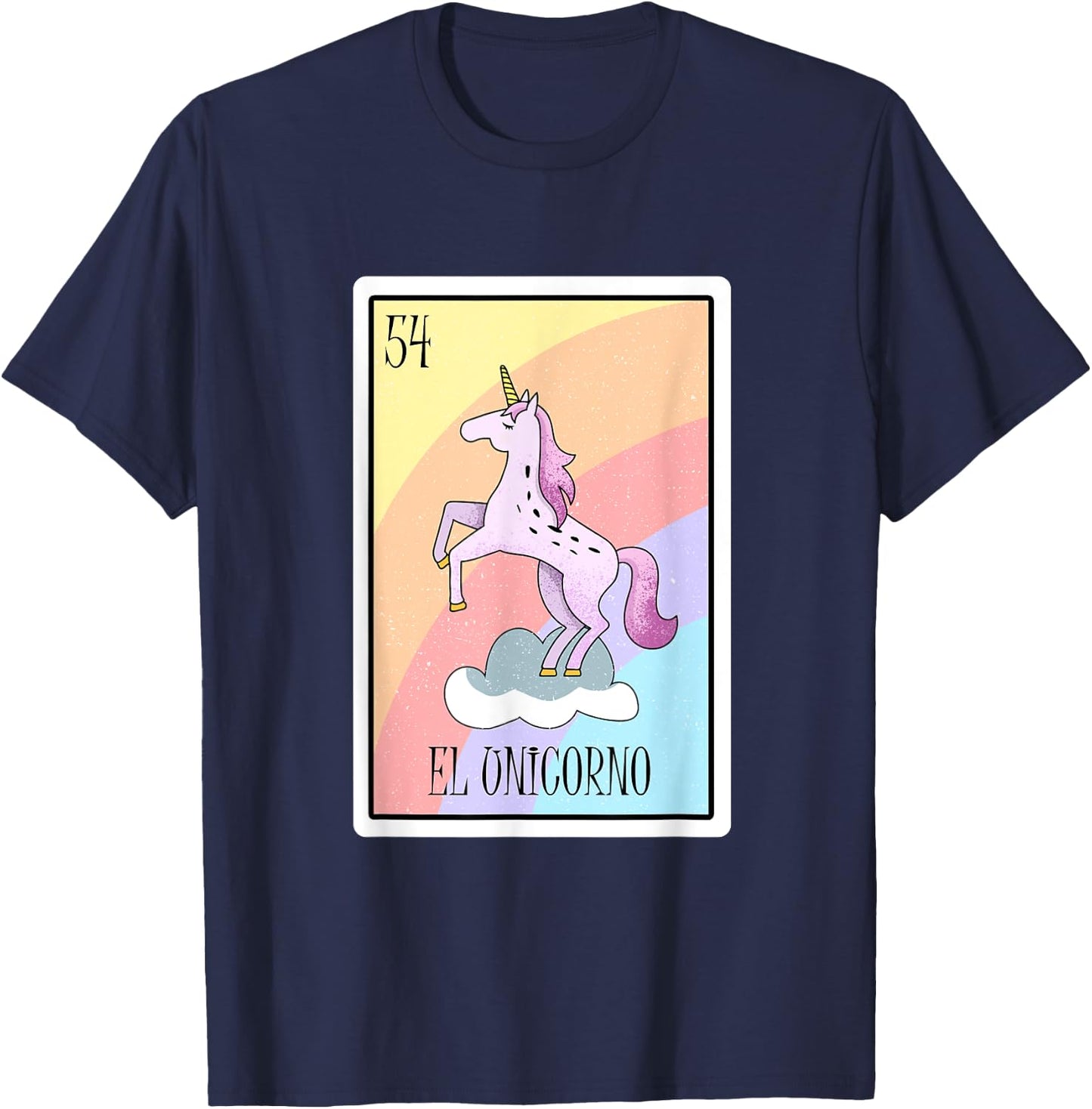 El Unicorno Lottery Gift The Unicorn Card Mexican Lottery T-Shirt - T-Shirt | Navy