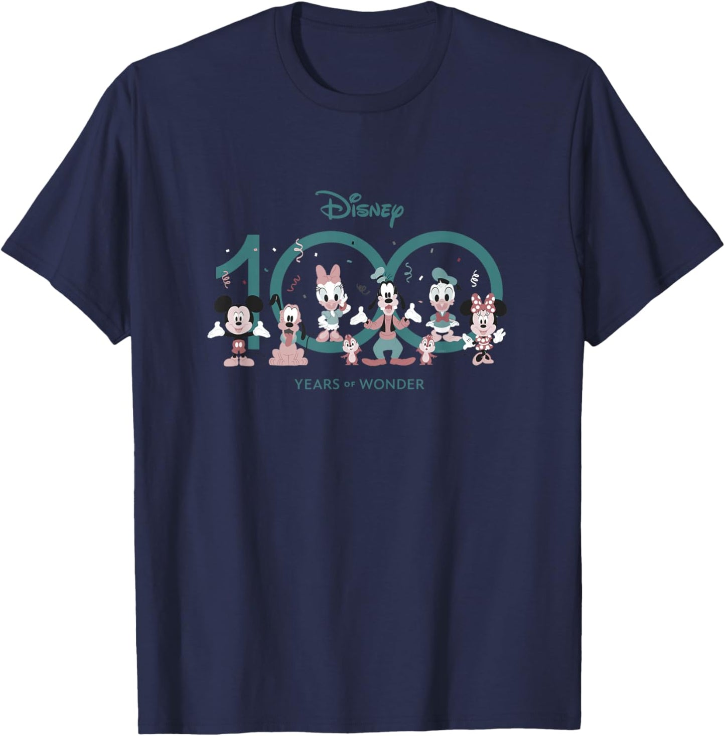 Disney 100 Years of Wonder Mickey & Pals Muted Cute D100 T-Shirt - T-Shirt | Navy