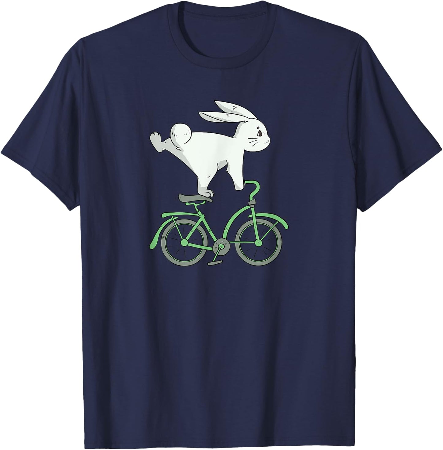 Rabbit on Bike | Bunny Cycling | Bicycle Lover Women Kids T-Shirt - T-Shirt | Navy