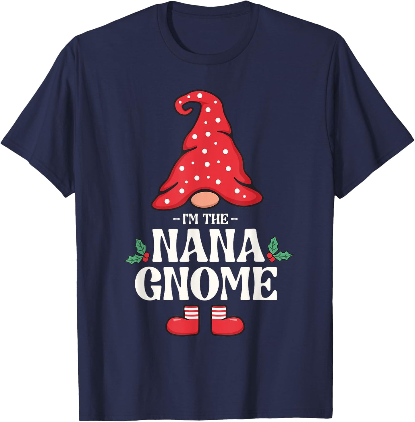 The Nana Gnome Funny Family Matching Group Christmas T-Shirt - T-Shirt | Navy