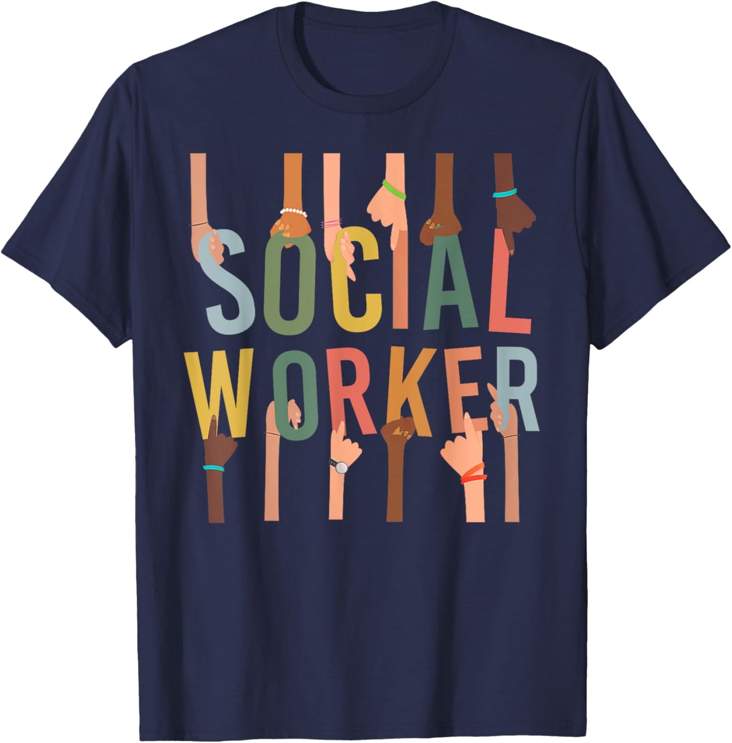 Social Worker Life Funny Social Work Month Black History T-Shirt - T-Shirt | Navy