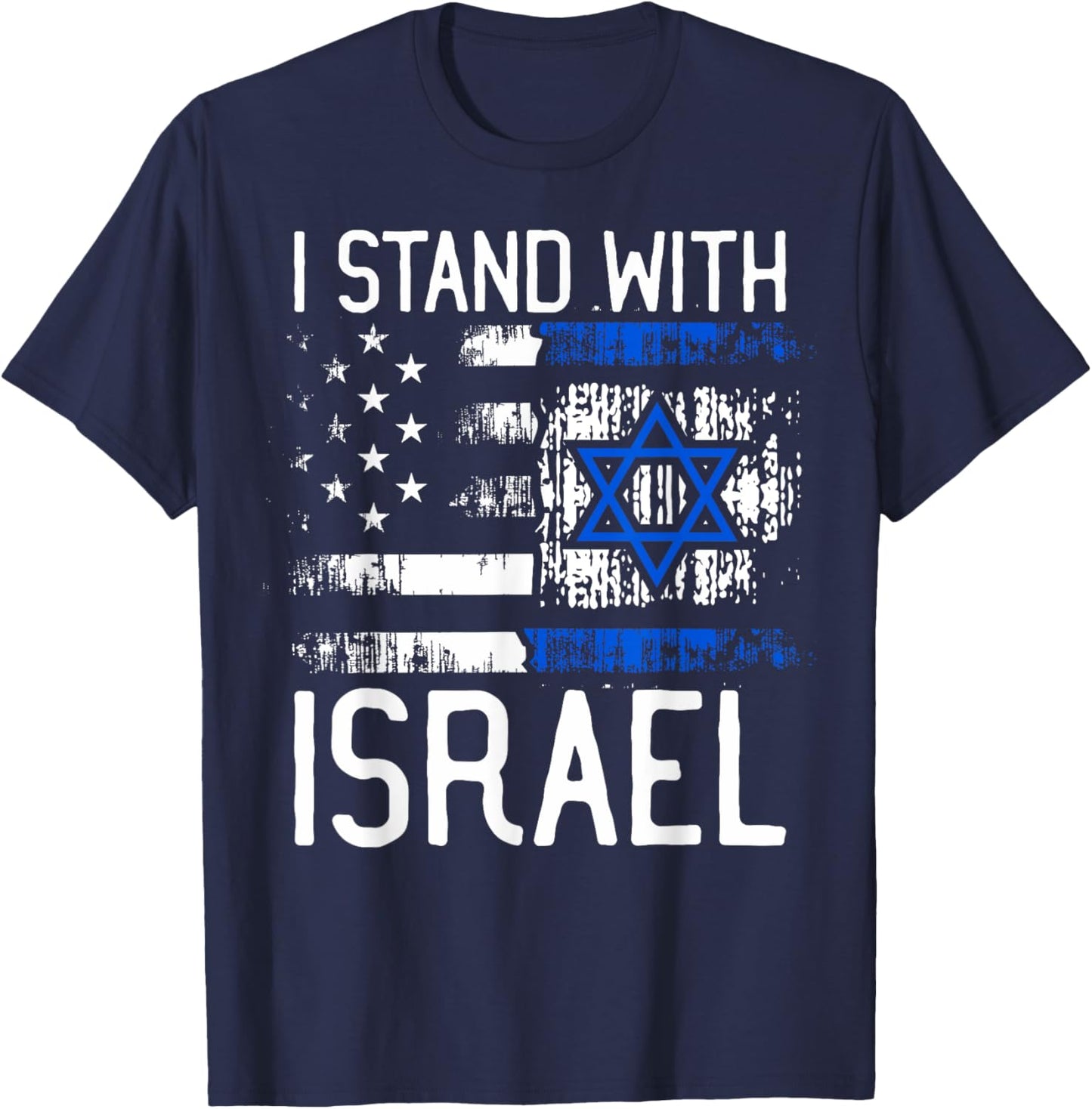 I Stand With Israel Jewish Support Group Matching T-Shirt - T-Shirt | Navy