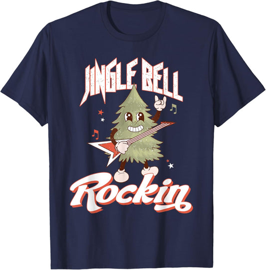 Jingle Bell Rockin for Lovers of Christmas Rock T-Shirt - T-Shirt | Navy