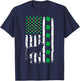US American Flag Shamrocks Border Collie Lucky Clover Dog T-Shirt - T-Shirt | Navy