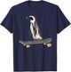 Penguin on Skateboard Funny Skateboarder Penguin T-Shirt - T-Shirt | Navy