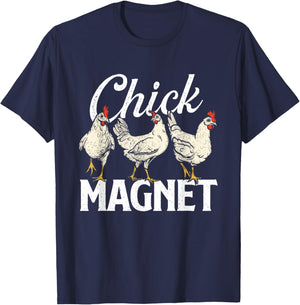 Chick Magnet - Chicken Lover Farm Owner Farmyard Chickens T-Shirt - T-Shirt | Navy
