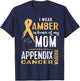 Appendix Cancer Awareness Support Mom Walk Run Cure T-Shirt - T-Shirt | Navy