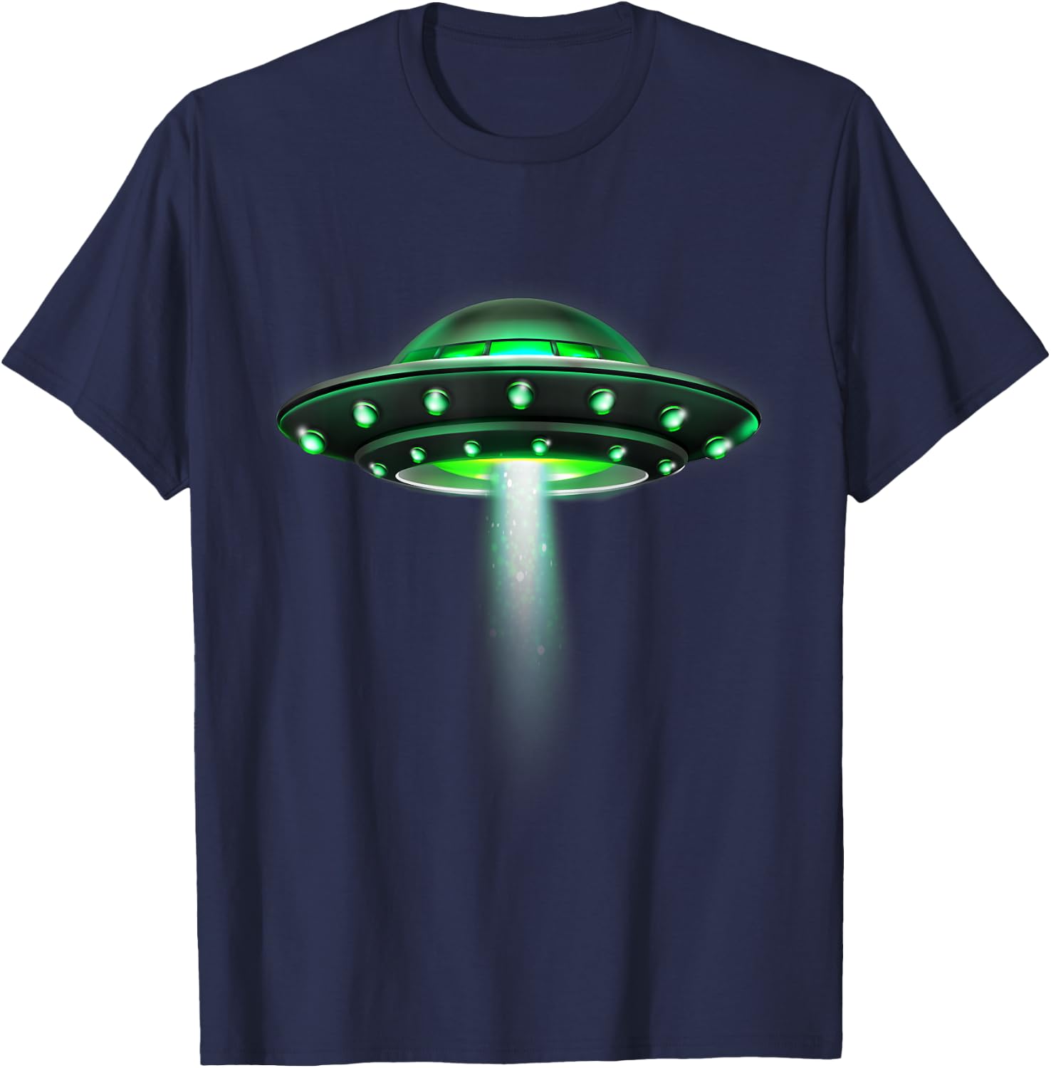 Alien shirt, flying saucer, alien ufo, spaceship art shirt T-Shirt - T-Shirt | Navy