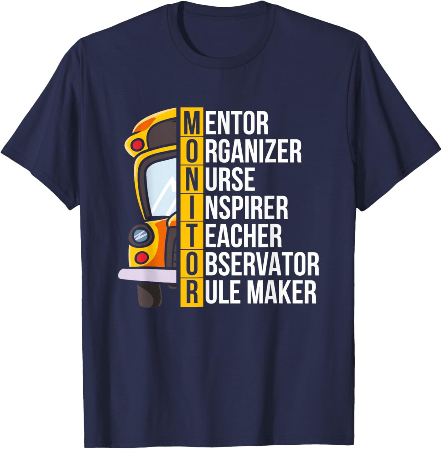 School Bus Monitor T-Shirt - T-Shirt | Navy