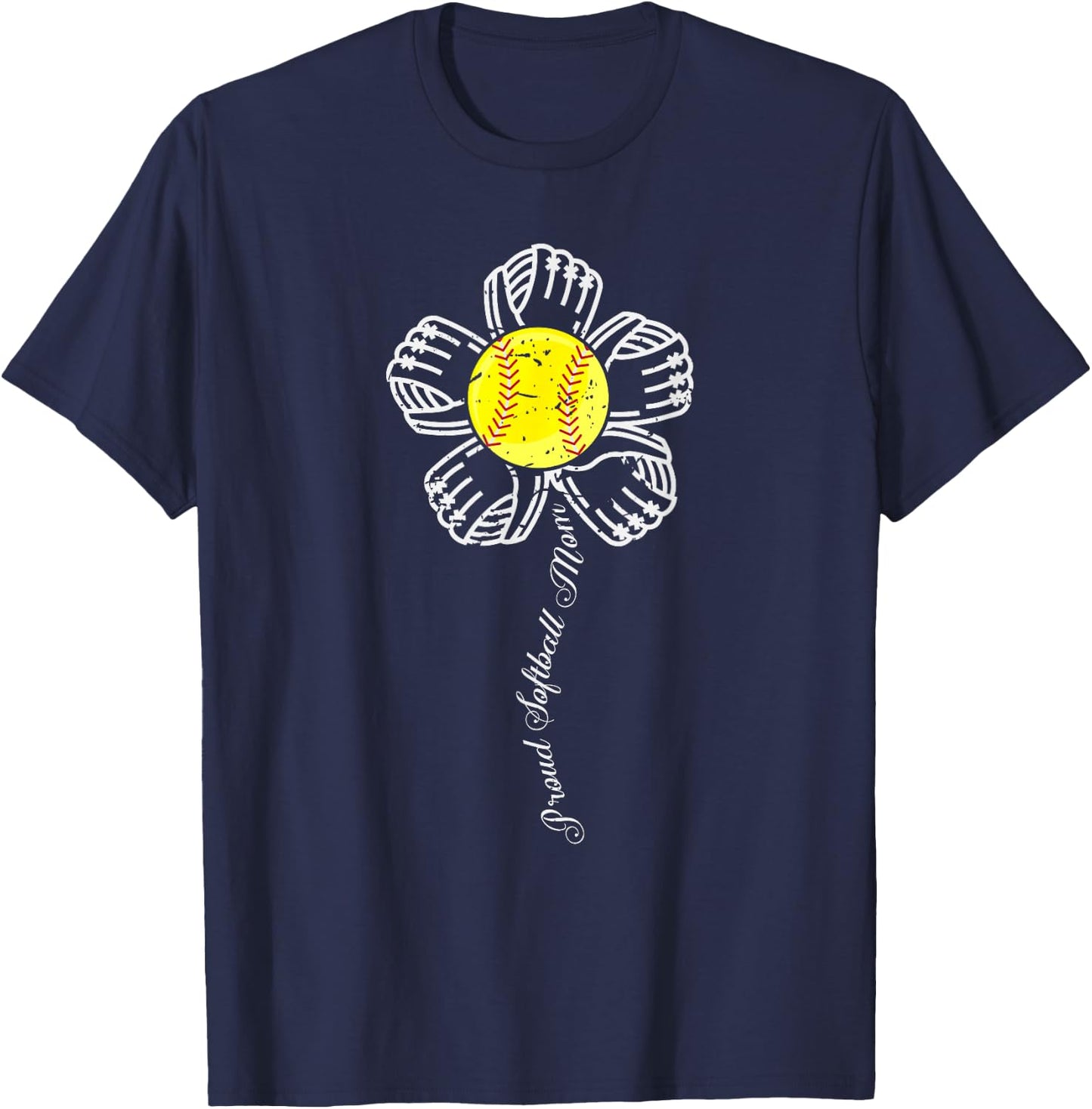 Proud Softball Mom Shirt Baseball Mother s Gift T-Shirt - T-Shirt | Navy