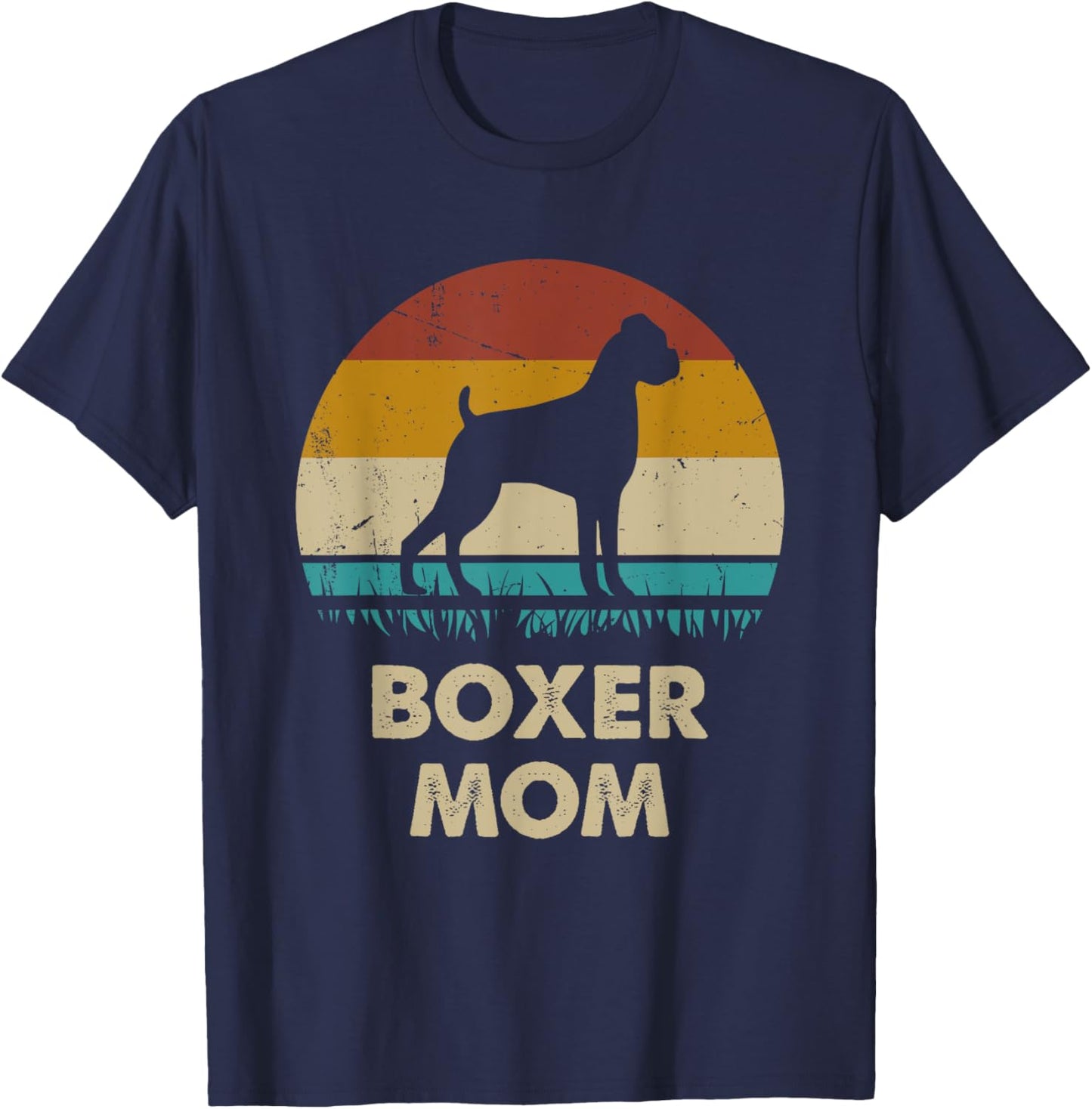 Boxer Mom Boxer Dog Lovers Gift Funny Boxer Mama T-Shirt - T-Shirt | Navy