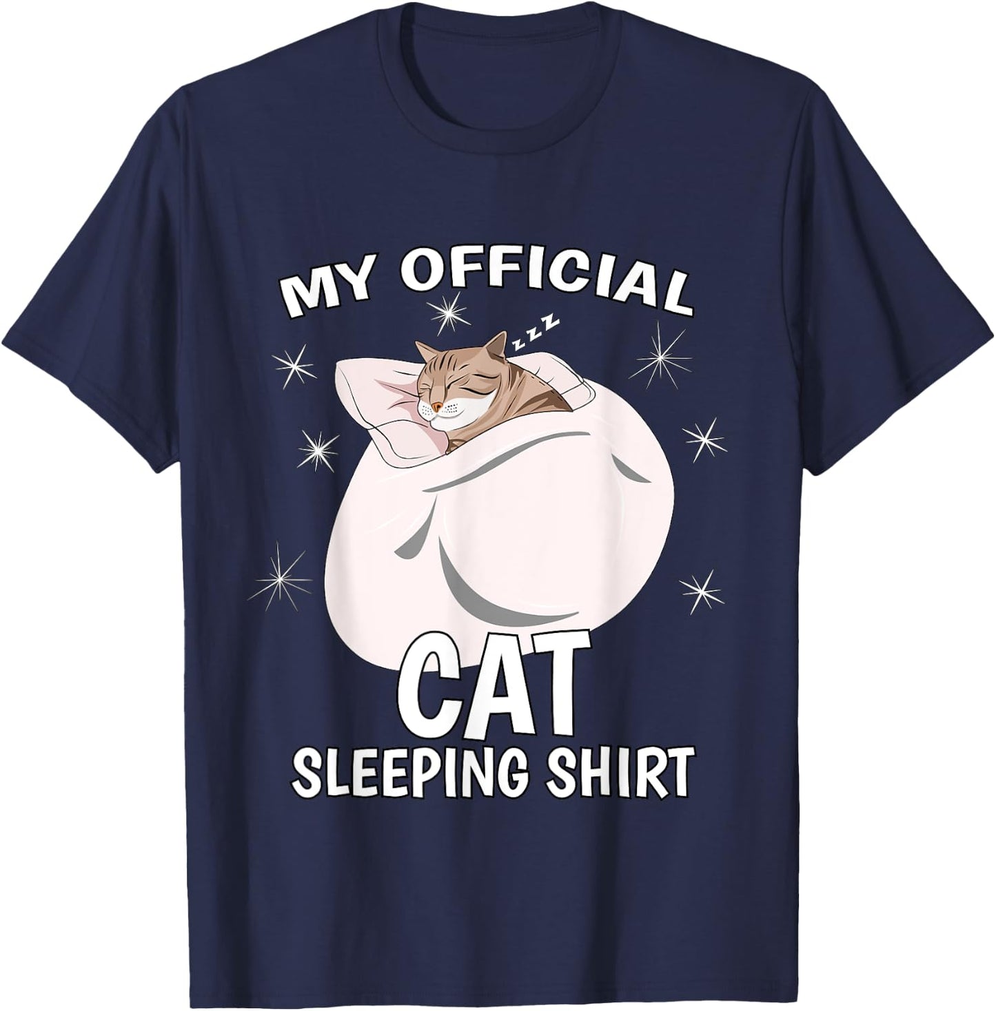 My Official Sleeping Shirt PJ Pajama Top Kitten Cat T-Shirt - T-Shirt | Navy