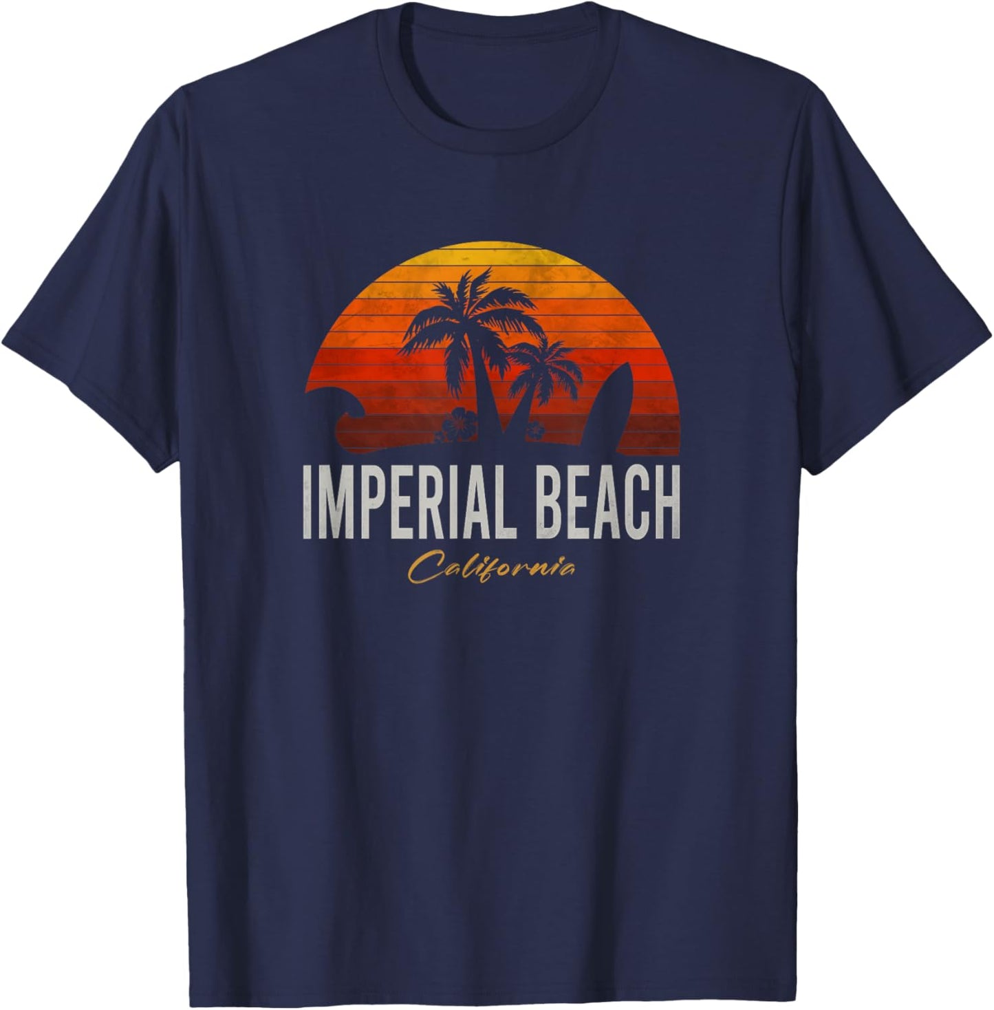 Imperial Beach California Retro Surfer Vintage Beach Men Women T-Shirt - T-Shirt | Navy