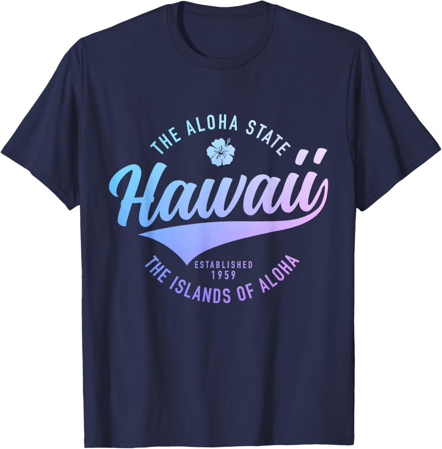 Hawaii The Aloha State Souvenir Vintage T-Shirt - T-Shirt | Navy