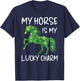 My Horse Is My Lucky Charm Leaf Horses St. Patrick's Day T-Shirt - T-Shirt | Navy