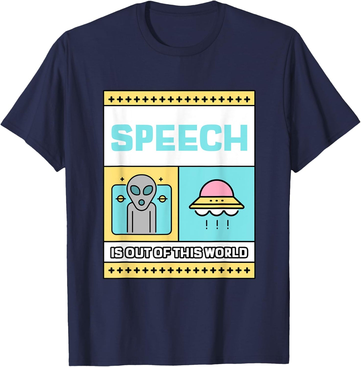 Speech therapy is out of this world UFO Alien T-Shirt - T-Shirt | Navy