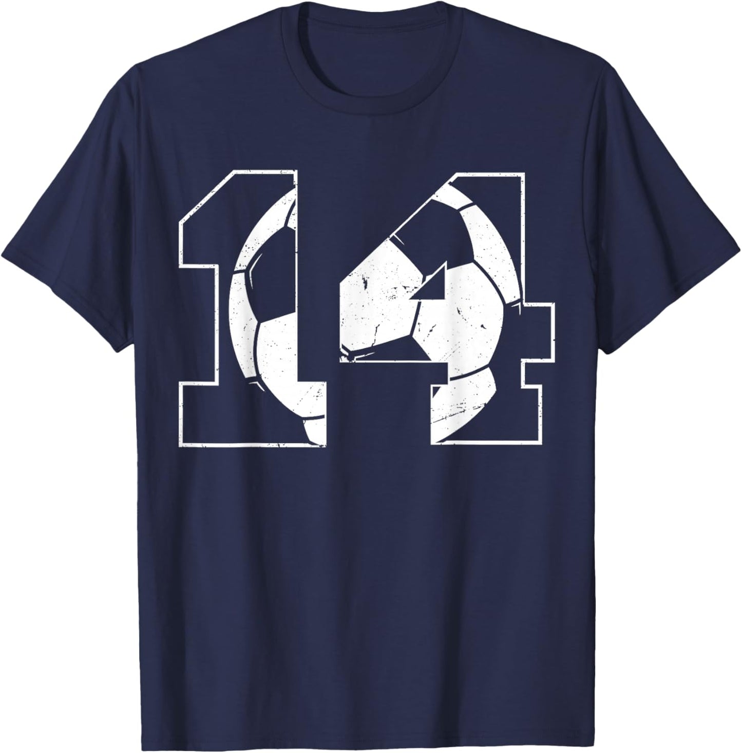 14th Birthday Boy Soccer Player Football 14 Years Old T-Shirt - T-Shirt | Navy