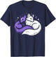 Fox Foxes Night Stars Crescent Moon Celestial Spirit Purple T-Shirt - T-Shirt | Navy