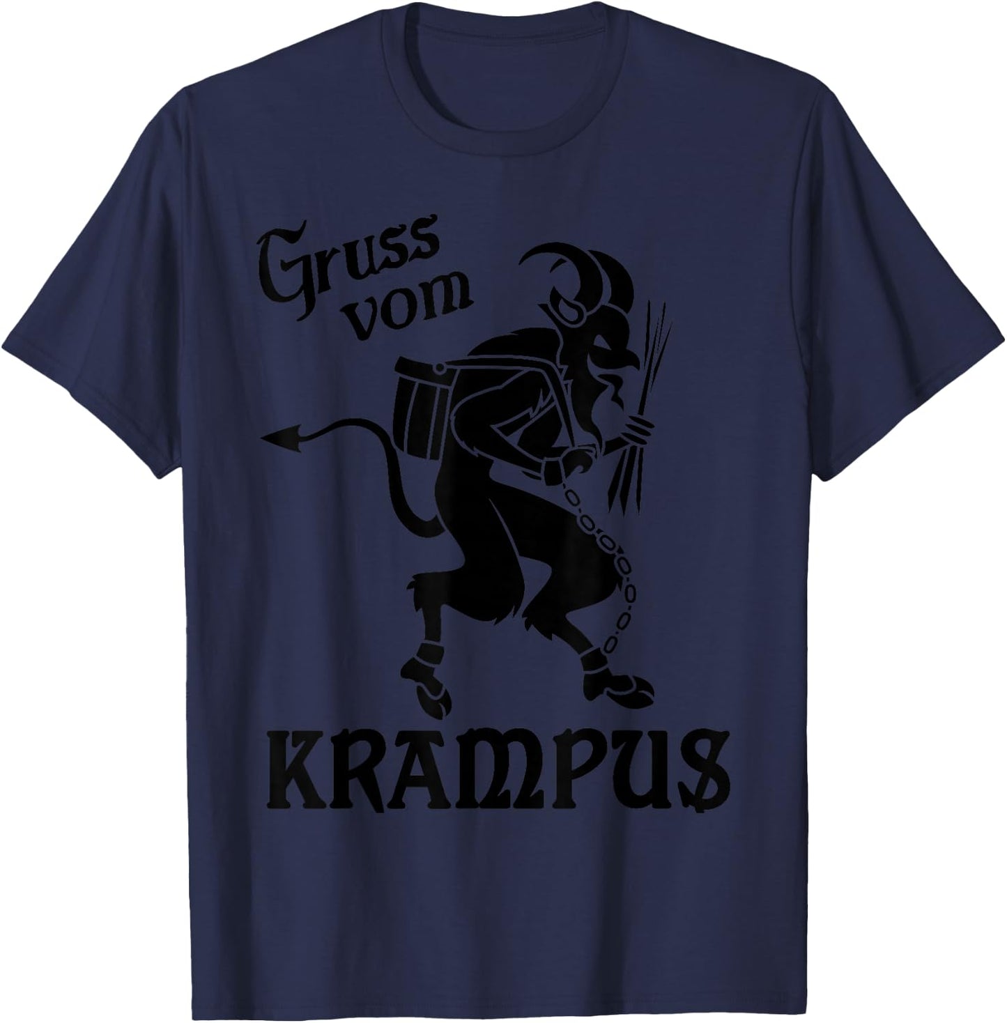 Krampus - Gruss Vom (Greetings from) Krampus, Christmas T-Shirt - T-Shirt | Navy